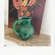 Large ceramic green ball pitcher