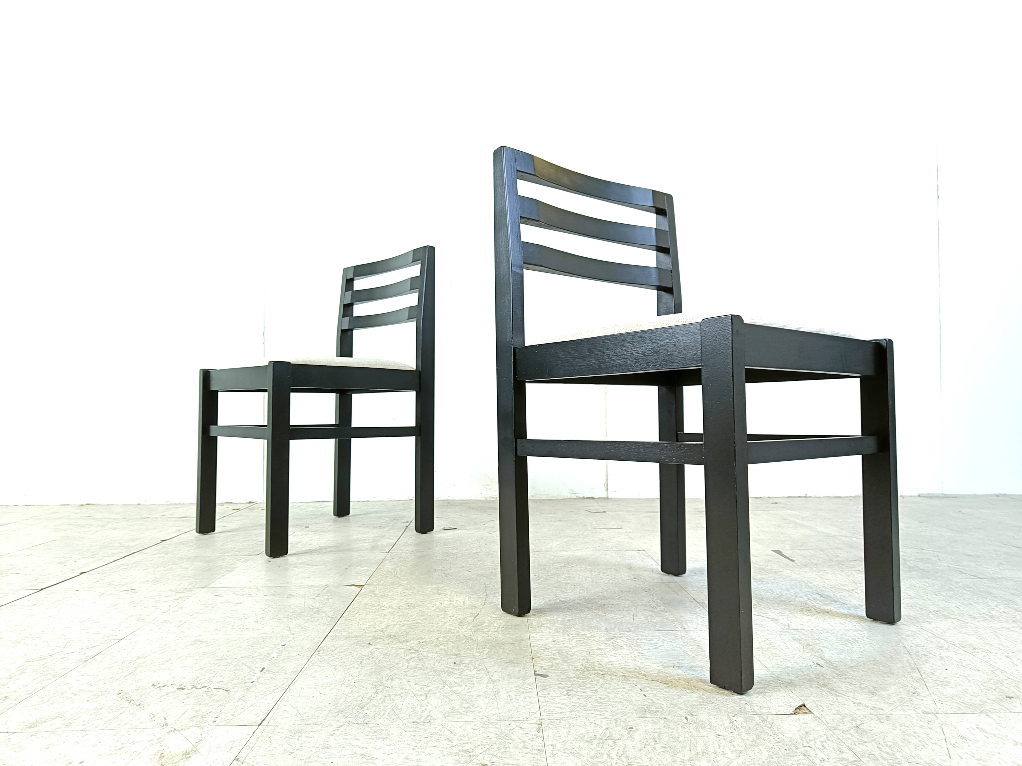 Vintage brutalist dining chairs, set of 10 - 1970s