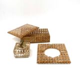 Hollywood regency smoking set, lucite and Vienna stray, Italy 1970