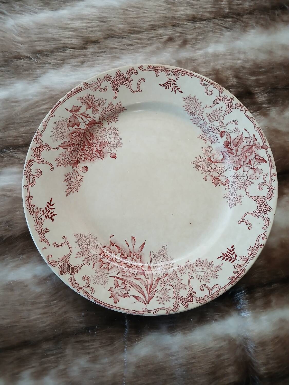 12 antique flat plates in ironstone