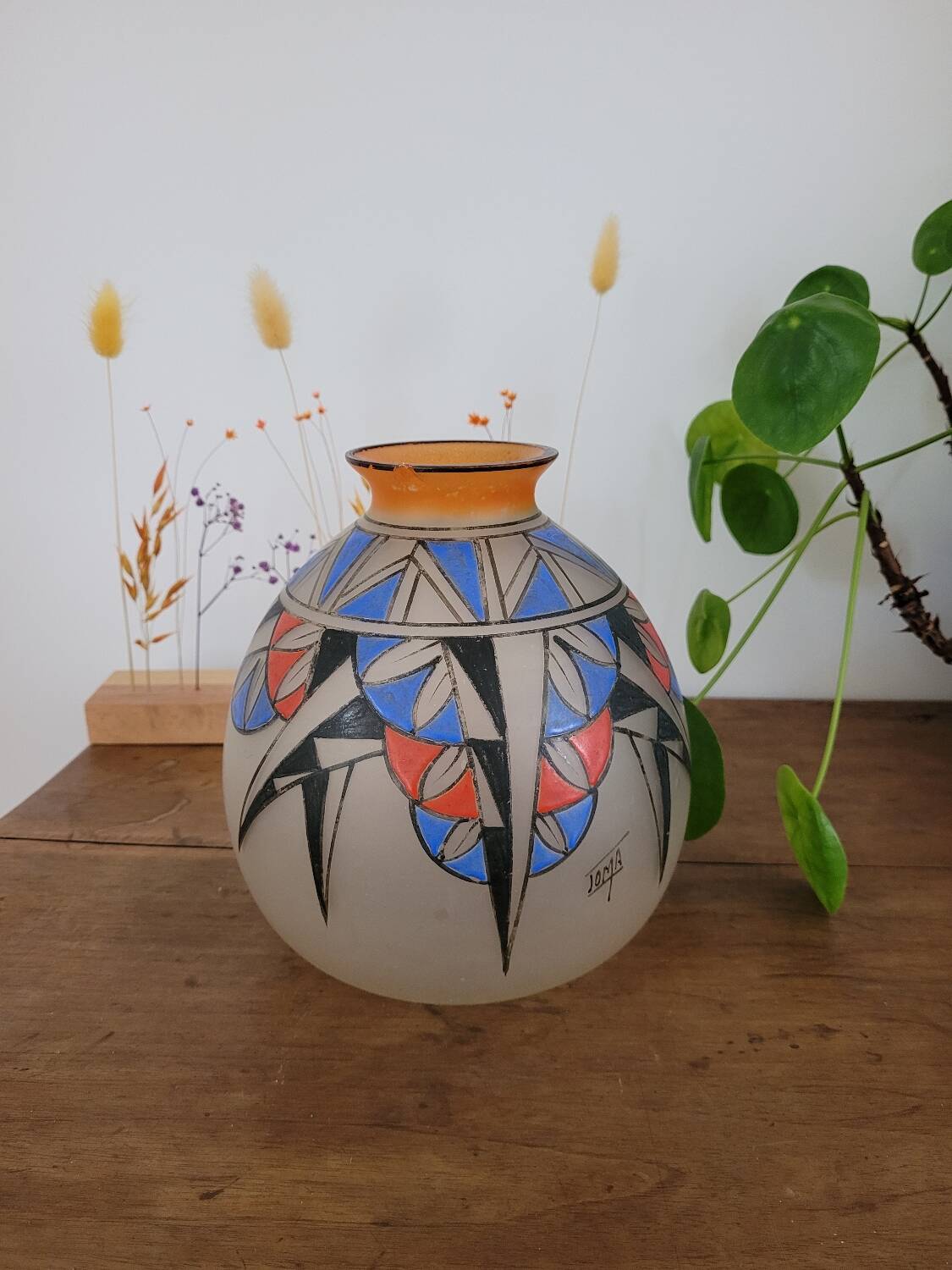 Vase Joma début XXe motif art déco