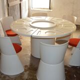 modular table and chairs set F Lenci and Bernini space age