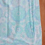 Taie d'oreiller à fleurs bleues, années 70