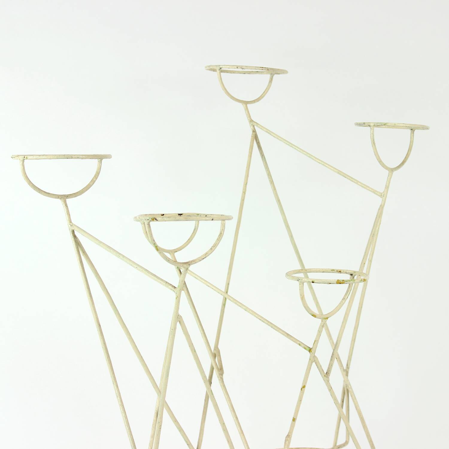 Large Mid Century Steel Plant Holder Stand, Czechoslovakia 1960s