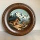 Ancient mountain landscape frame painted and carved by hand