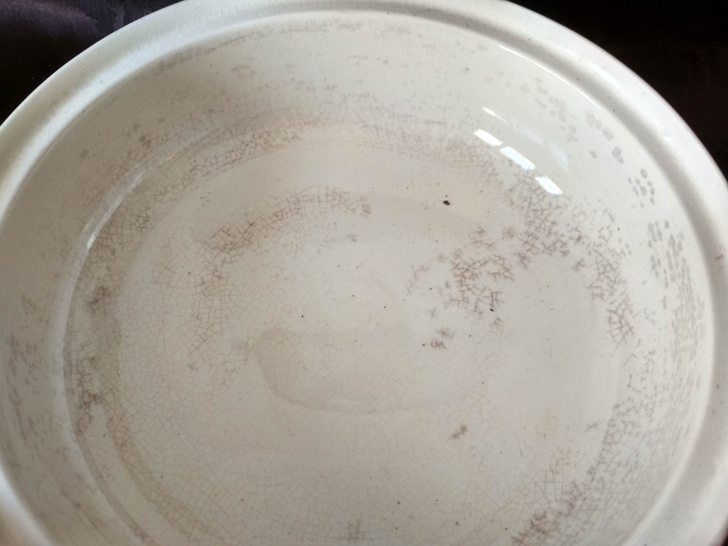 Hollow plate fruit drain - sarreguemines earthenware "calcutta"