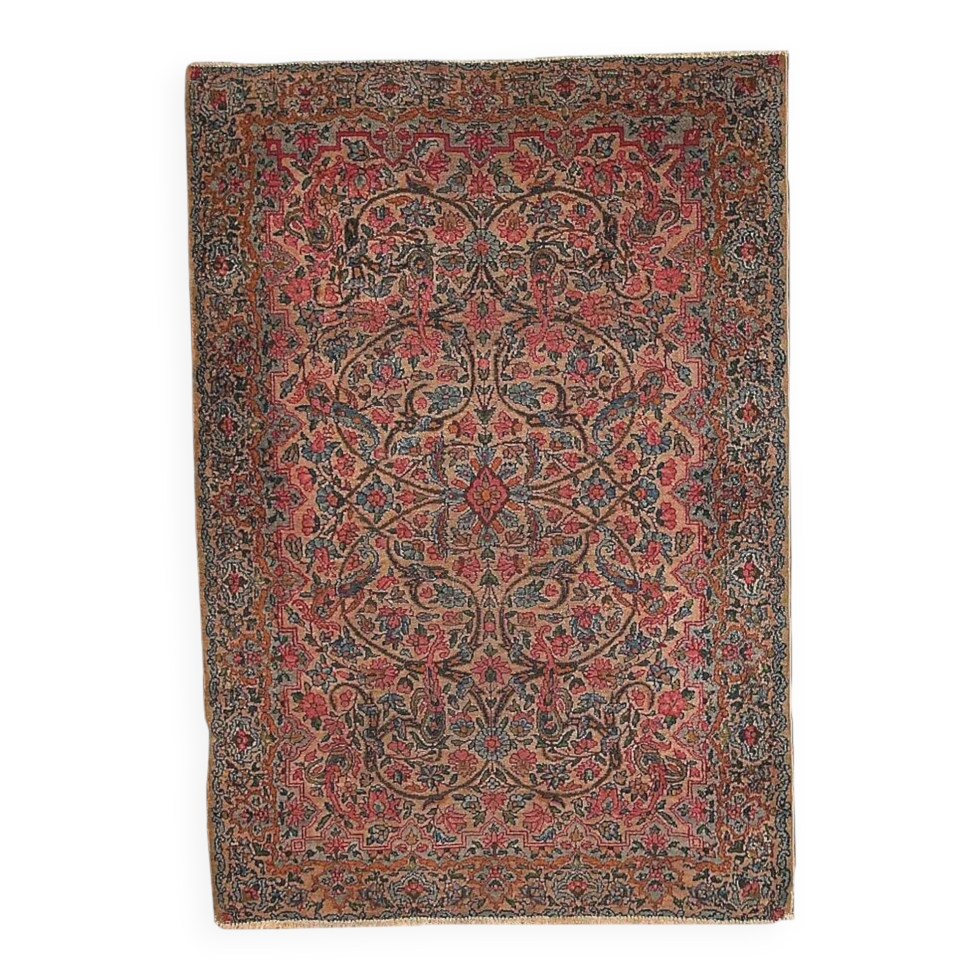 Handmade antique Persian Kerman rug 97cm x 149cm 1920s - 1B158