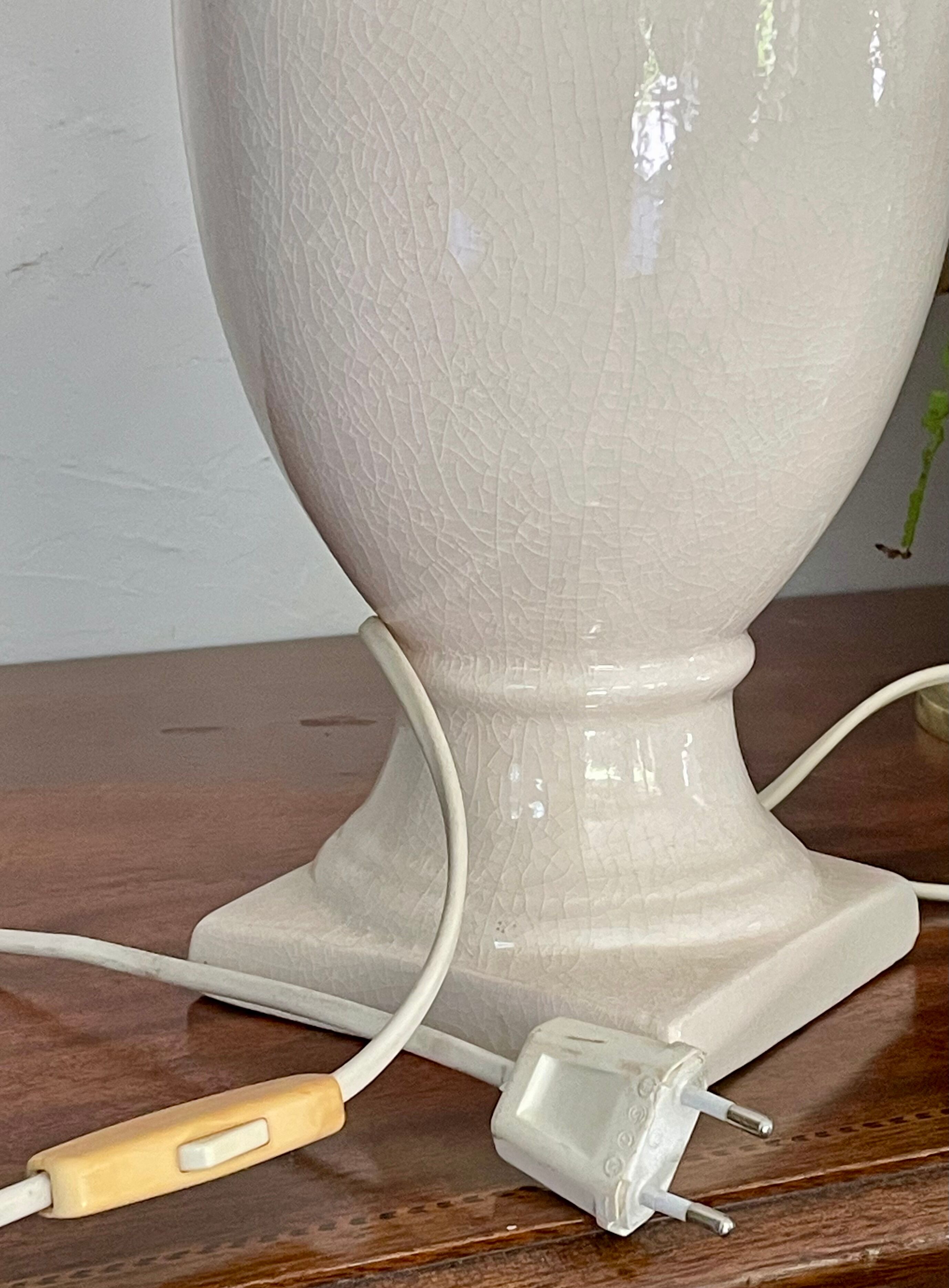 Vintage cracked ceramic lamp foot