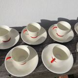 8 Limoges porcelain cups signed Vignaud
