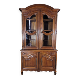 Louis XV period cherry wood sideboard with two glass panels