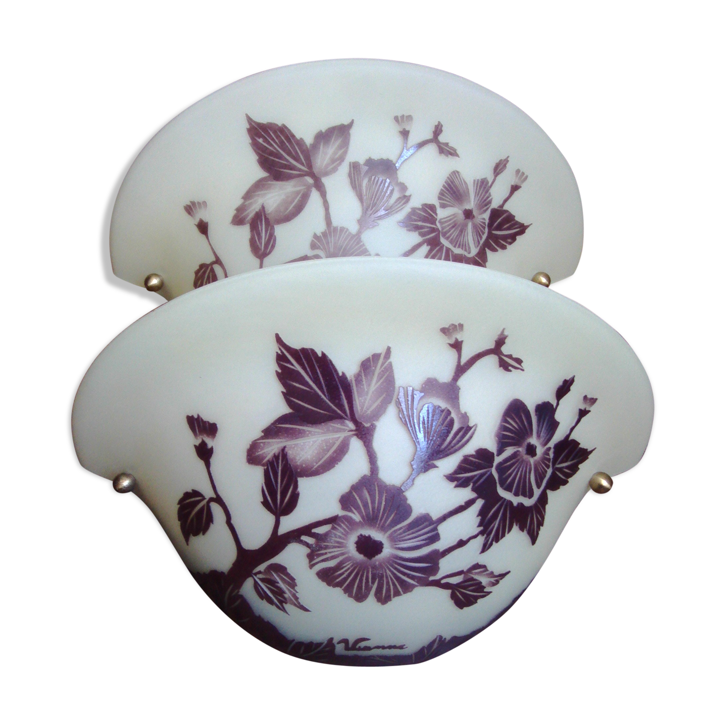 Two Vianne glassware wall light