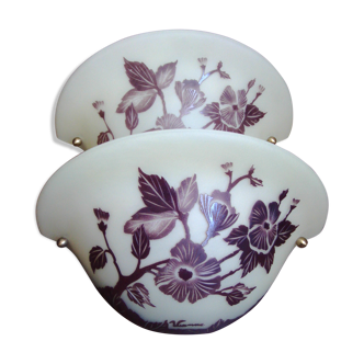 Two Vianne glassware wall light