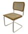 Chaise Cesca modèle b32 en blanc et bois par Marcel Breuer