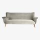 3-seater velvet sofa, original, over 60 years old, grey.