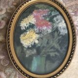 pair of framed old pastels