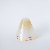 Glass pendant light with graphic patterns and textured trim, White and Gold, 195