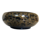 Antique black lacquered wooden coupe with gold decoration - late 19th century