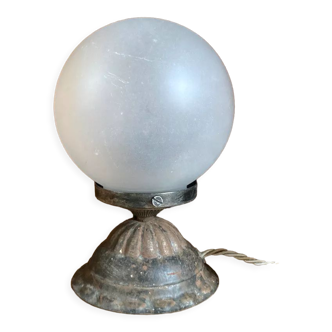 Table lamp opaque glass globe