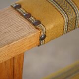 Pair of Art Deco armchairs in oak and fabric, Danish cabinetmaker, 1940s