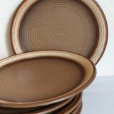Six assiettes en grès gerzit west germany original vintages