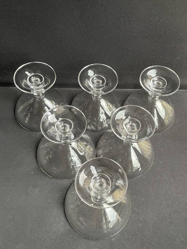 6 coupes à champagne – cristal uni taillé