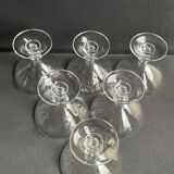 6 coupes à champagne – cristal uni taillé