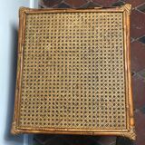 Vintage bedside table 1970 wicker and canning