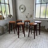 6 vintage Baumann bar stools