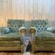 Pair of Club style armchairs / Louis XVI in gilded wood