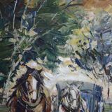 Corsican horses - Oil on canvas - Tony Cardella (1898 - 1976).