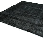 Hand-knotted oriental overdyed 290 cm x 405 cm black wool carpet