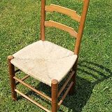 Chaise bois et paille