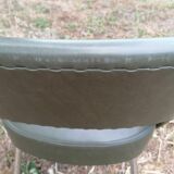 Vintage conference armchair in green skai Roset SNA