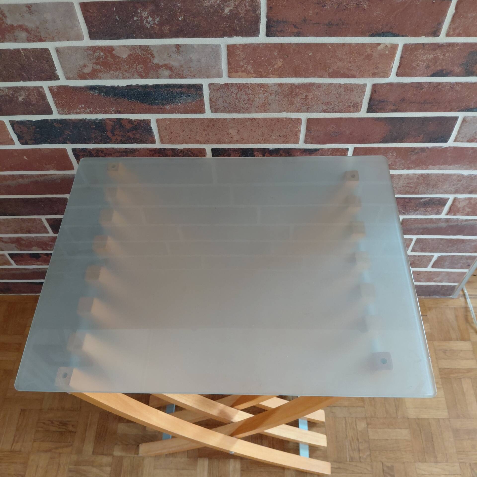 IKEA EKEBERG vintage side table – 1999 – wood and glass