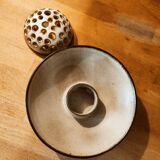 Handmade stoneware flower frog