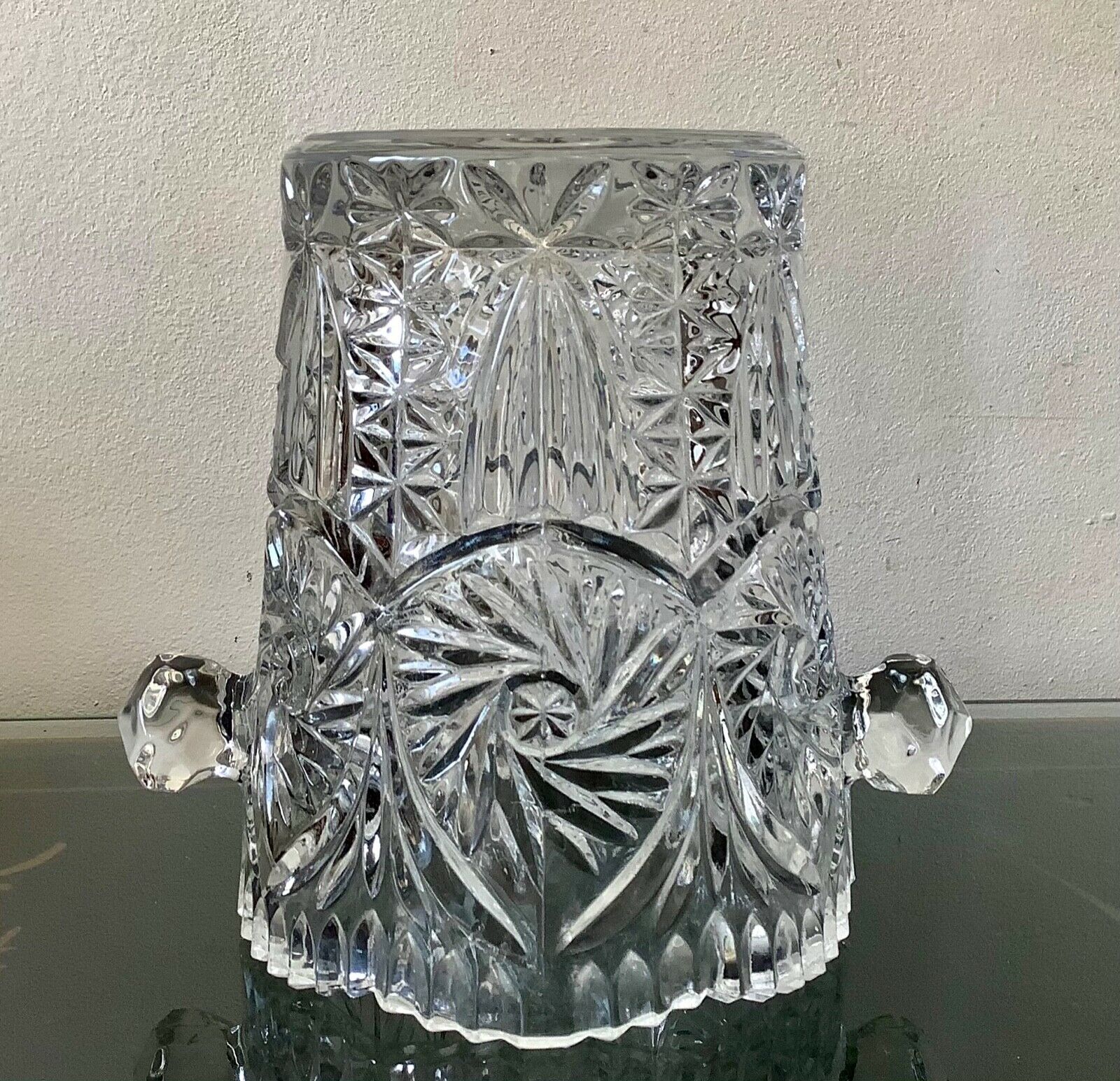 Cut crystal ice bucket