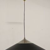 XXL black marmorite saucer suspension, Italy circa 1970.