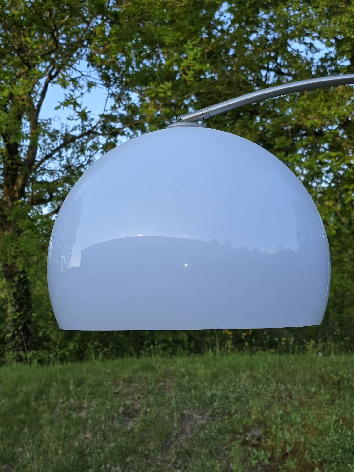 Vintage offset arc floor lamp