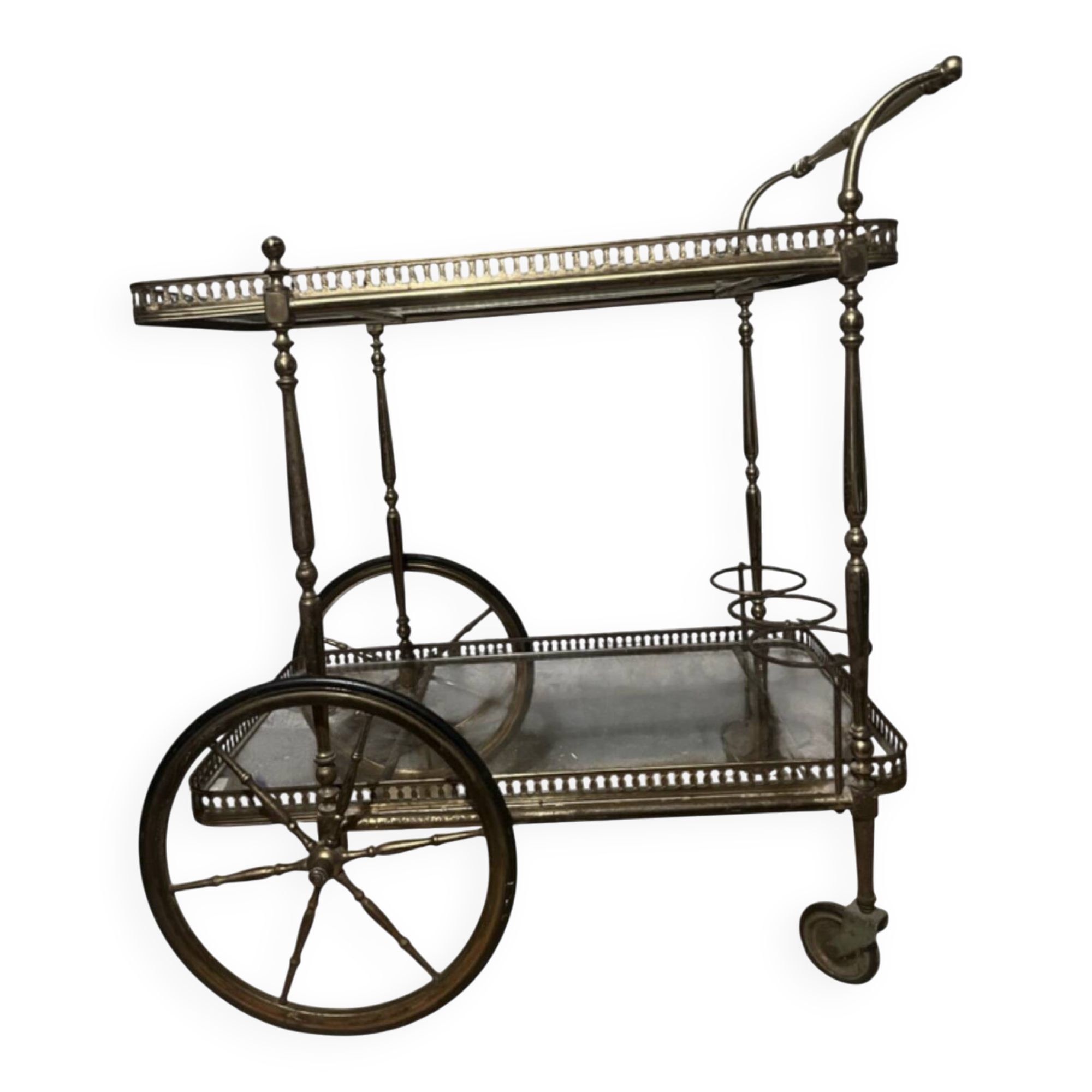 Chariot à boisson, desserte en laiton