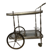 Drinks trolley, brass serving cart