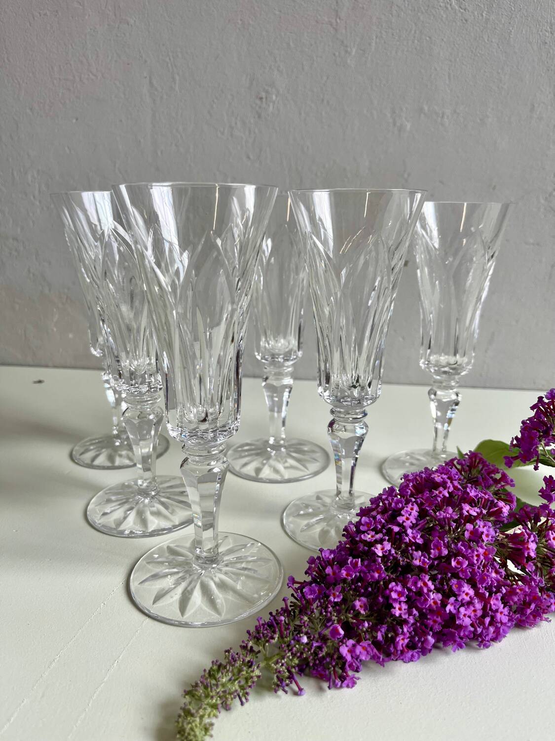 Lot de 6 flûtes cristal St Louis