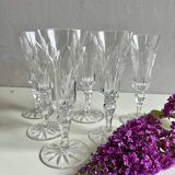 Set of 6 St Louis crystal flutes