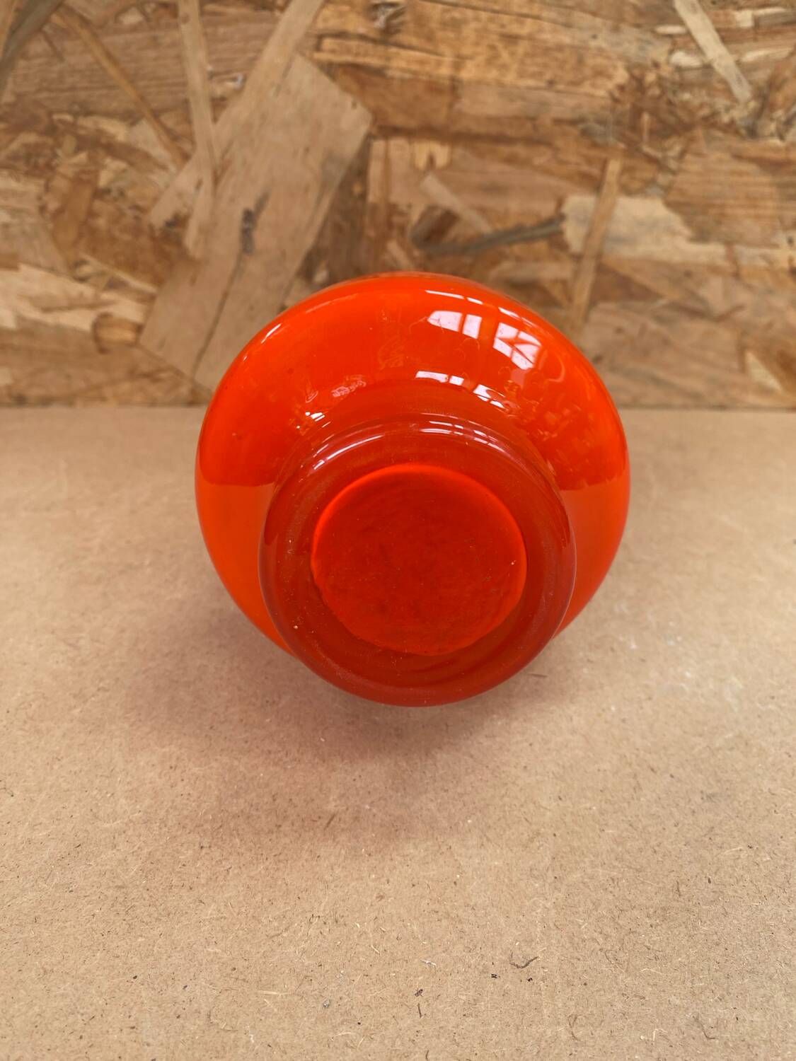 Old vase soliflore murano multilayer glass orange & white vintage