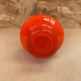 Ancien vase soliflore murano verre multicouche orange & blanc vintage