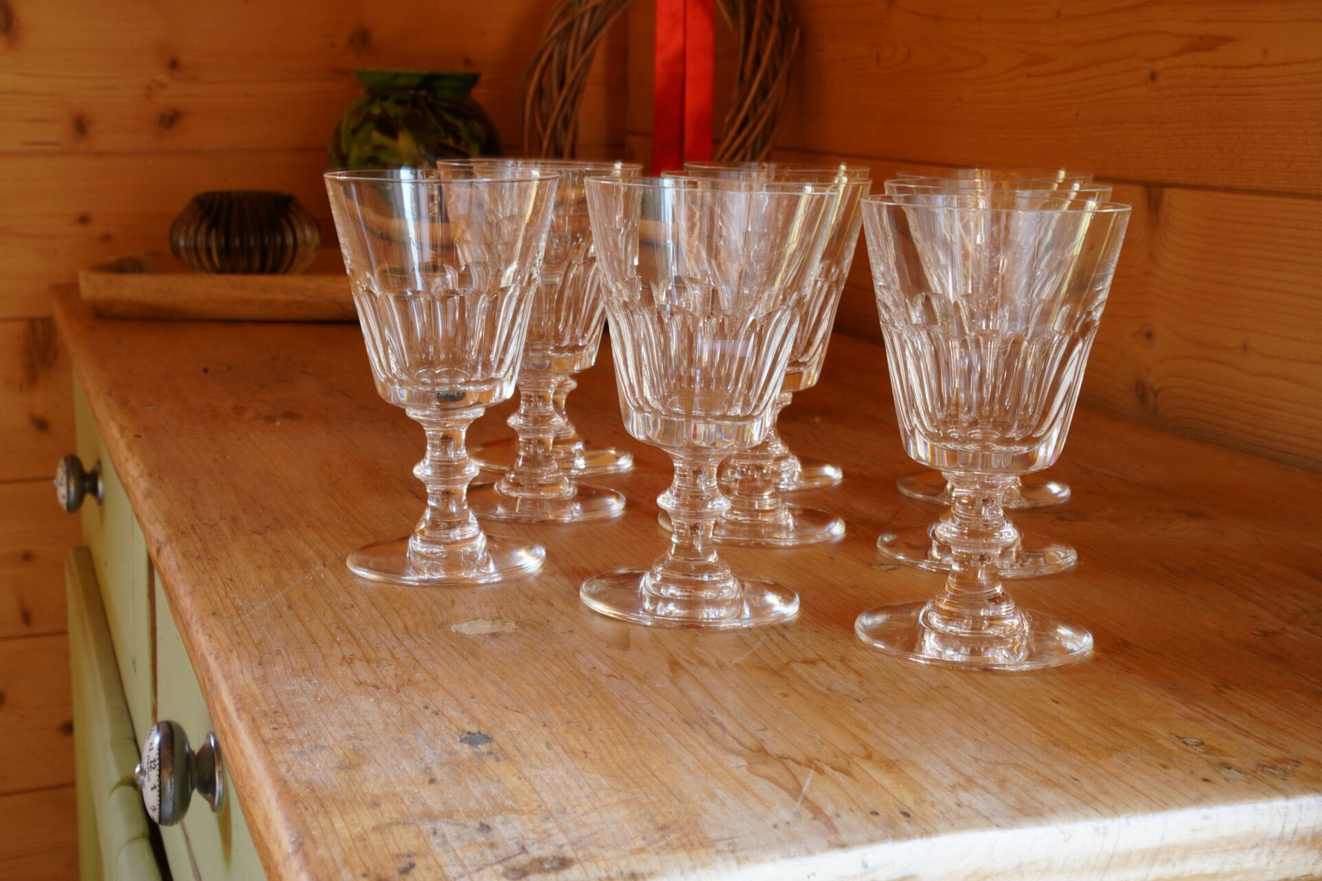 Set of 9 crystal wine glasses from Saint-Louis - Caton model