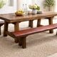 Pair of solid oak benches