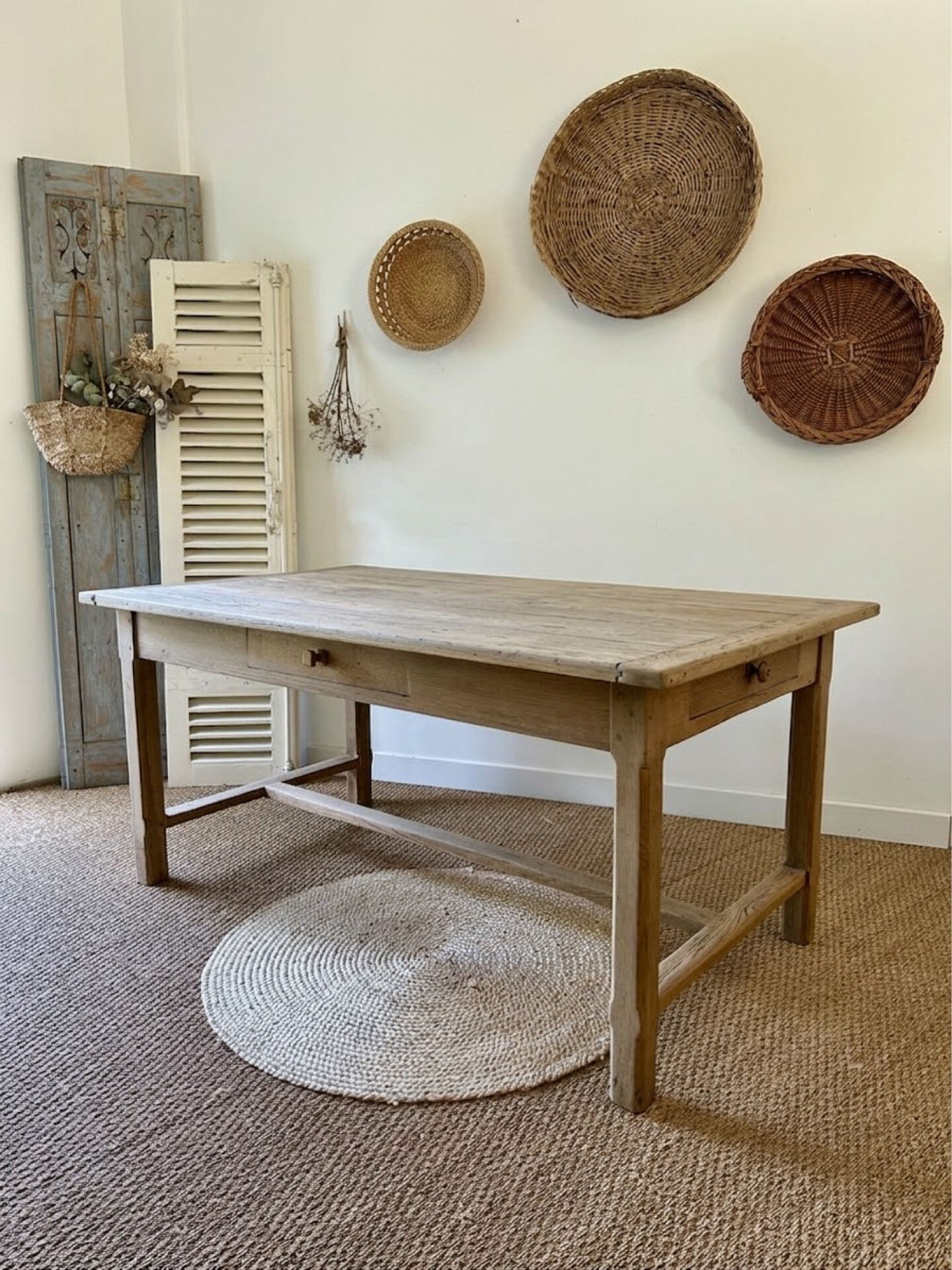 Table de ferme en chêne