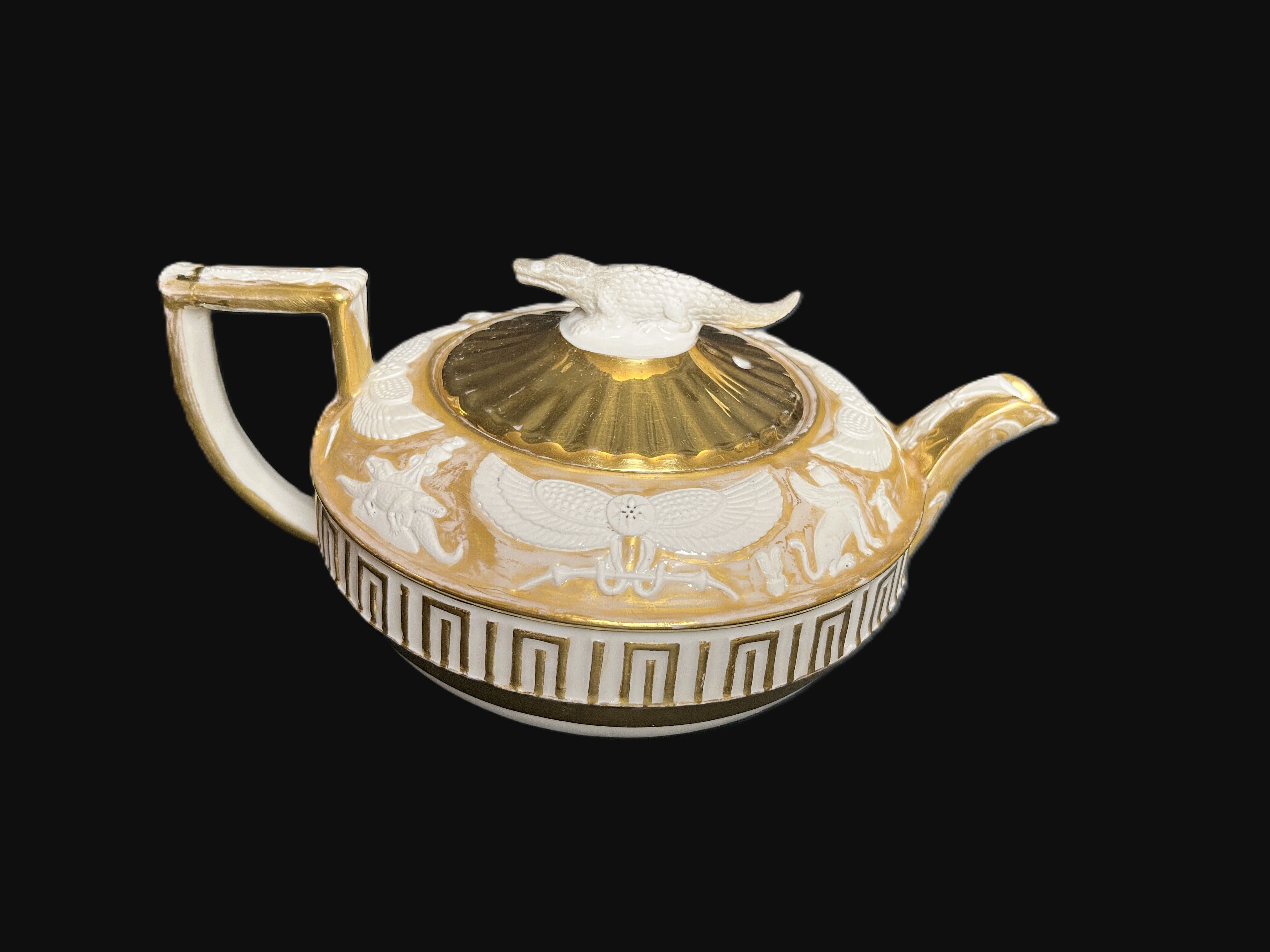 Tableware, porcelain teapot Wedgewood neo-Egyptian decor 20th century