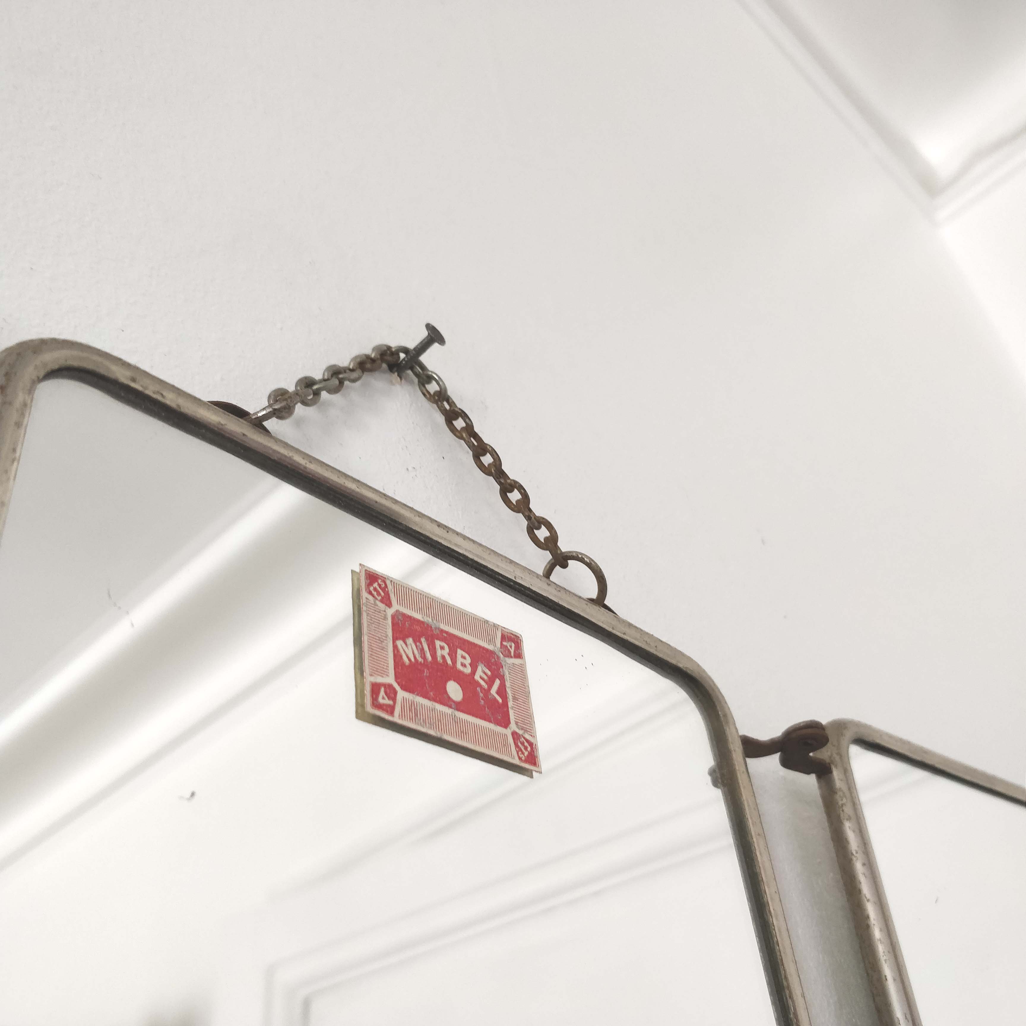 Mirror barber triptych patterns flowers 51x21cm