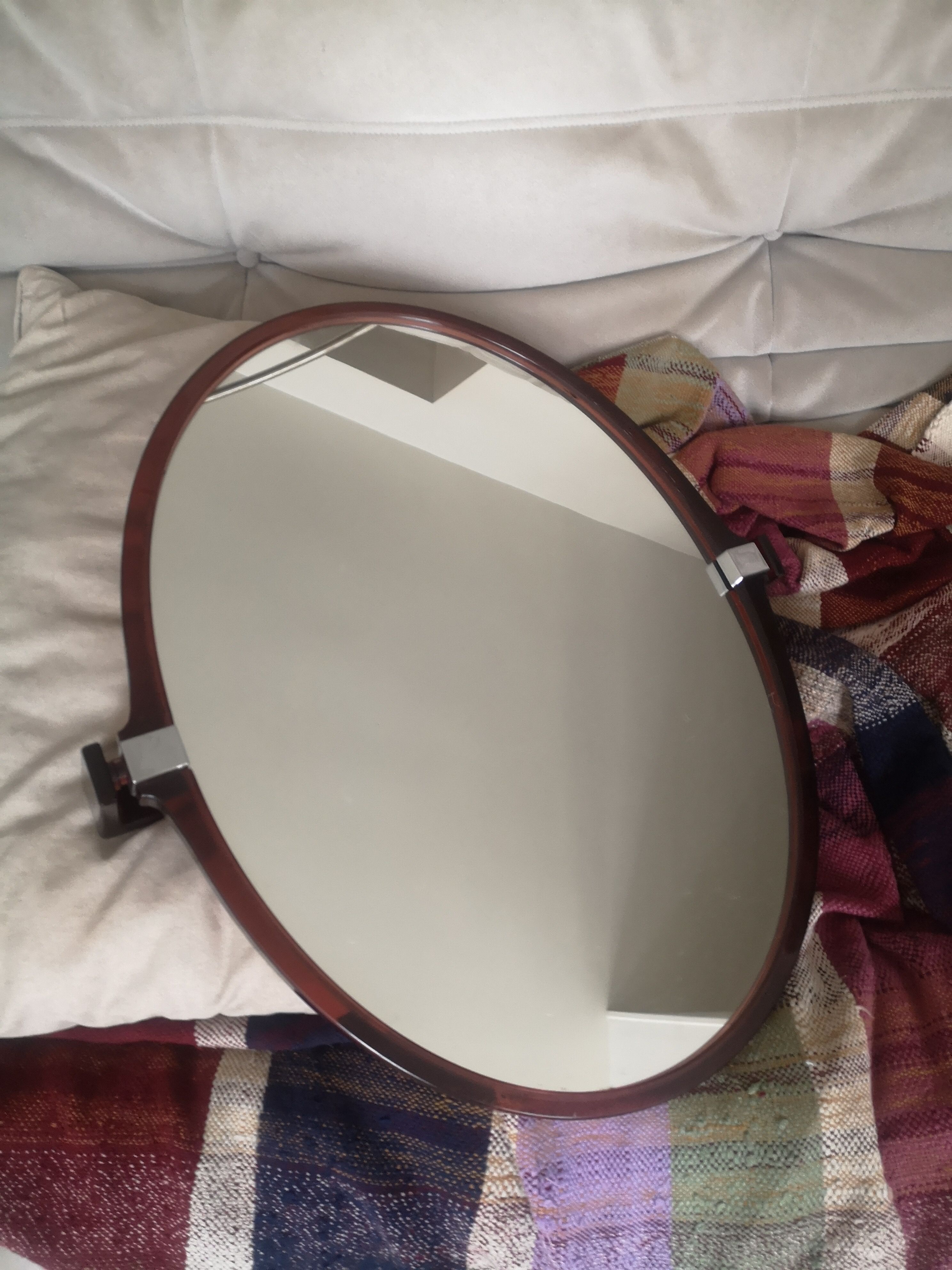 Oval swivel wall mirror design Allibert, 1970